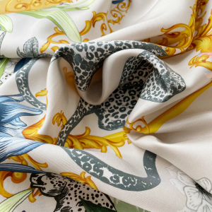 The Leopard Double-sided Print 16 Momme Silk Twill Scarf